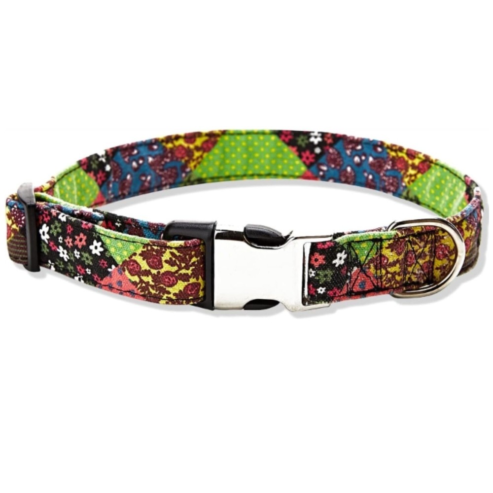 Nylon Floral Collar Dog Puppy Adjustable for Small Medium Large Pets Size L‎